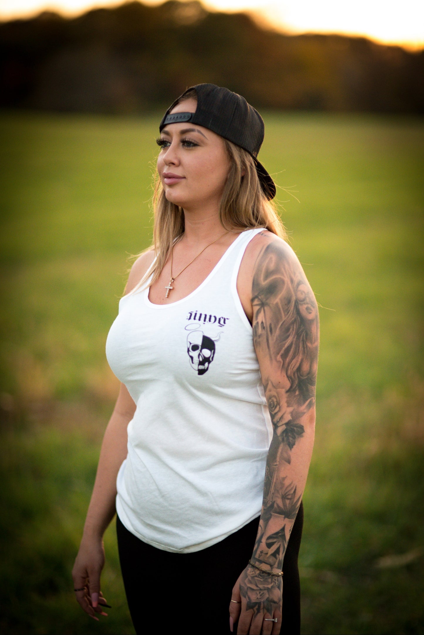 Sinner Saint White Tank